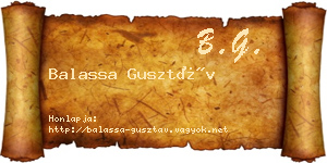Balassa Gusztáv névjegykártya