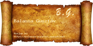 Balassa Gusztáv névjegykártya